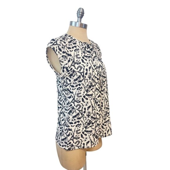 Karl Lagerfeld Paris Taxi Sunglass Print Top NWT Medium - Picture 2 of 6